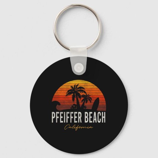 Pfeiffer Beach California Palms Vacation Surf Sund Sleutelhanger (Voorkant)