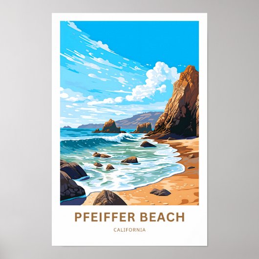 Pfeiffer Beach California Reisprint Poster (Voorkant)