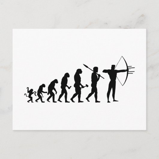 Pfeil und Bogen Evolutionstheorie Bogenschießen  Briefkaart (Voorkant)