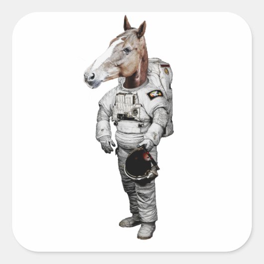 Pferd Astronaut Sticker (Voorkant)