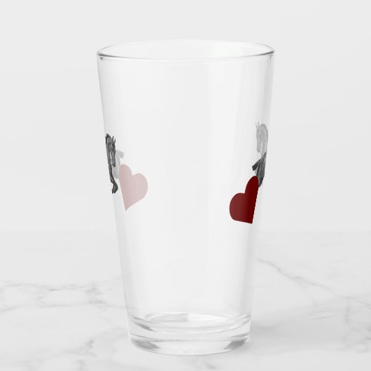 Pferd – Horse neon-pink Glas (Rechts)