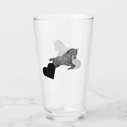 Pferd – Horse neon-pink Glas (Achterkant)