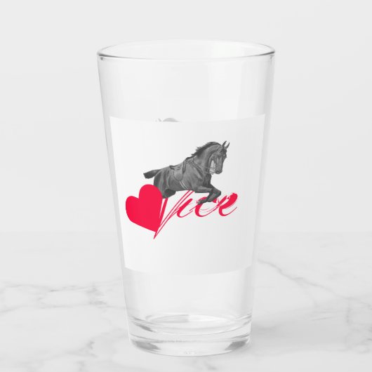 Pferd – Horse neon-pink Glas (Achterkant)