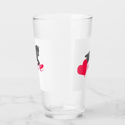 Pferd – Horse neon-pink Glas (Rechts)