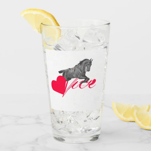 Pferd – Horse neon-pink Glas (Voorkant ijs)