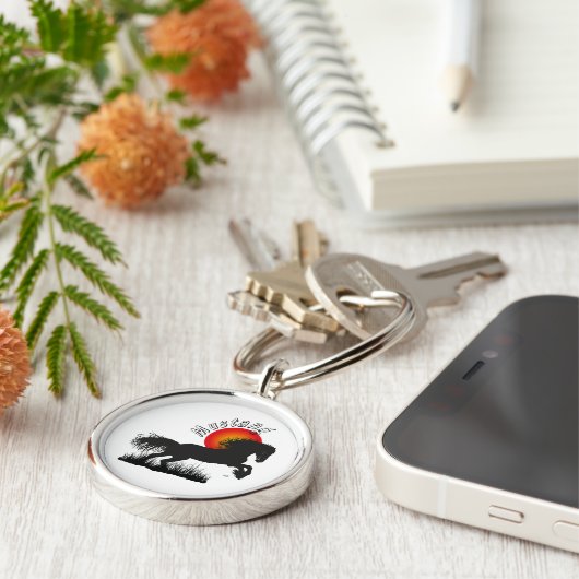 Pferd - Mustang Schlüsselanhänger Sleutelhanger (Zijkant)