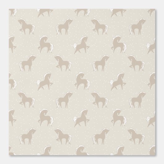 Pferde creme beige behang (Voorkant)