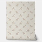 Pferde creme beige behang (Afrollen)