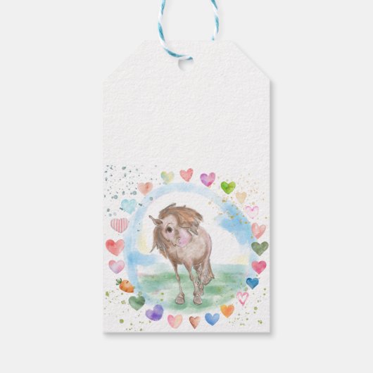 Pferde Geschenkanhänger für Pferdemädchen Cadeaulabel (Achterkant)