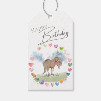 Pferde Geschenkanhänger mit süssem Pony und Herzen Cadeaulabel