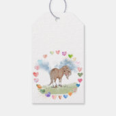 Pferde Geschenkanhänger mit süssem Pony und Herzen Cadeaulabel (Achterkant)