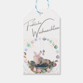 Pferde Geschenkanhänger Weihnachtsmotiv Cadeaulabel