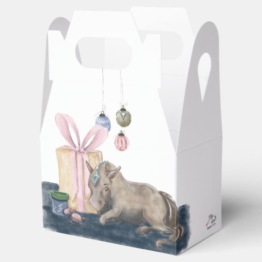 Pferde- Geschenkbox- Weihnachtsmotiv mit Pferd Bedankdoosjes (Geopend)