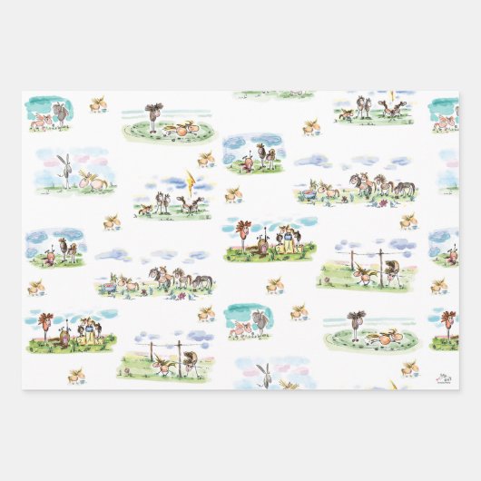 Pferde Geschenkpapier für Pferdemädchen Inpakpapier Vel (Voorkant 2)