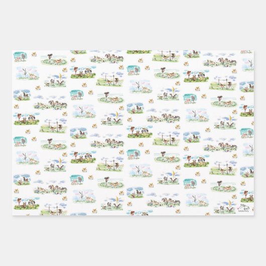 Pferde Geschenkpapier für Pferdemädchen Inpakpapier Vel (Voorkant)