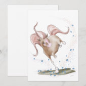 Pferde Karte, Pferde Illustration mit Blumen Feestdagenkaart (Voorkant / Achterkant)