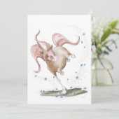 Pferde Karte, Pferde Illustration mit Blumen Feestdagenkaart (Staand voorkant)