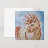 Pferde Karte, Pferdebild Aquiarell, Grusskarte (Voorkant / Achterkant)