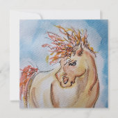 Pferde Karte, Pferdebild Aquiarell, Grusskarte (Voorkant)