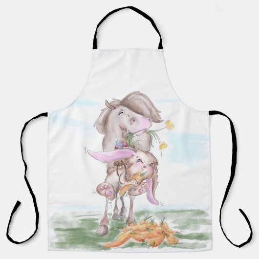 Pferde Kochschürtze Osterbild Pferd und Hase Schort (Voorkant)