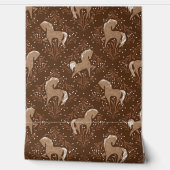 Pferde mit floral Elementen Behang (Afrollen)