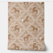 Pferde mit floral Elementen Behang (Afrollen)