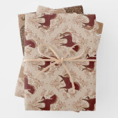 Pferde mit floral Elementen Inpakpapier Vel (In situ)