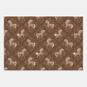 Pferde mit floral Elementen Inpakpapier Vel (Voorkant 3)