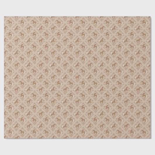 Pferde mit floralen Elementen Cadeaupapier (Vlak)