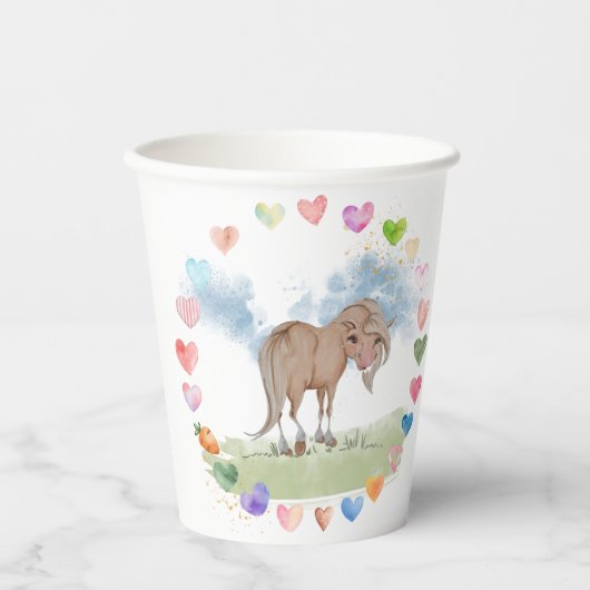 Pferde Pappbecher für Kindergeburtstag Papieren Bekers (Voorkant)