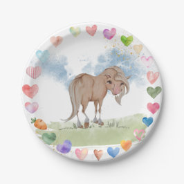 Pferde Pappteller für Kindergeburtstag Papieren Bordje
