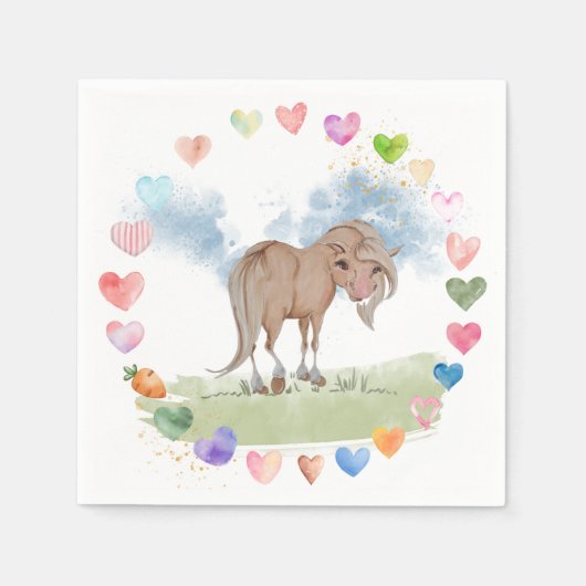 Pferde Serviette für Kindergeburtstag Servet (Voorkant)