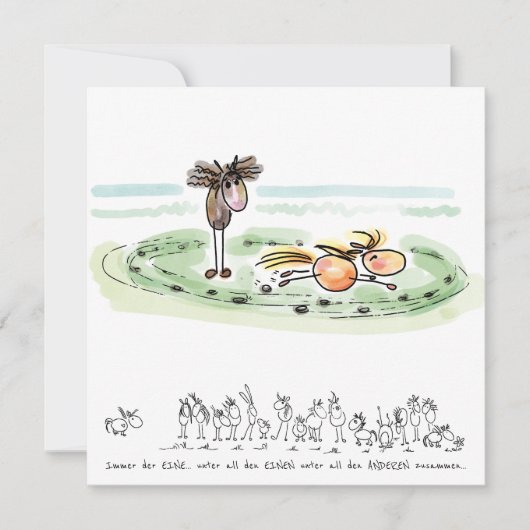 Pferdekarte – Grusskarte für Pferdeliebhaber Feestdagenkaart (Voorkant)