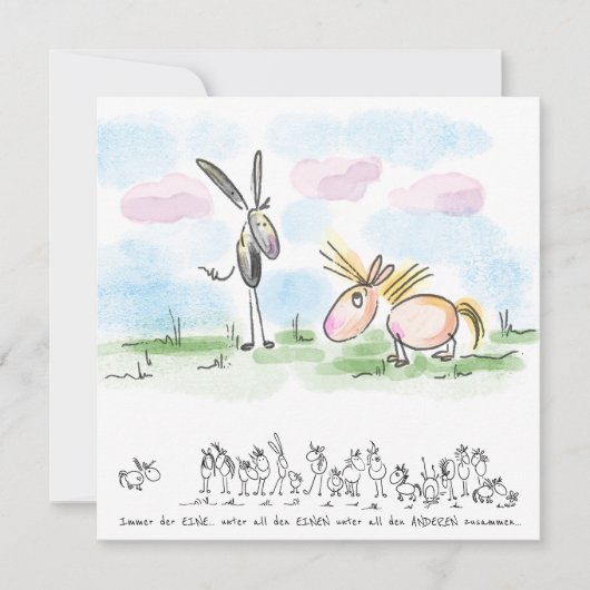 Pferdekarte – Grusskarte für Pferdeliebhaber Feestdagenkaart (Voorkant)