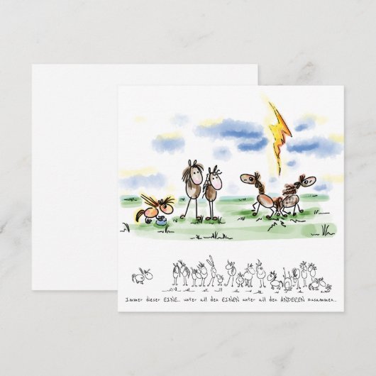 Pferdekarte – Grusskarte für Pferdeliebhaber Feestdagenkaart (Voorkant / Achterkant)