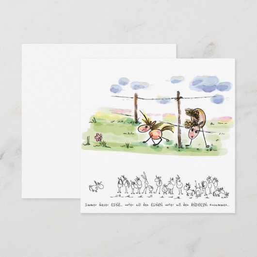 Pferdekarte – Grusskarte für Pferdeliebhaber Feestdagenkaart (Voorkant / Achterkant)