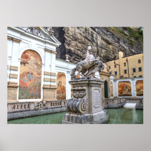 Pferdeschwemme Salzburg Oostenrijk Poster