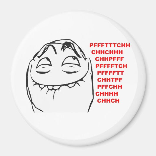 PFFTCH Laughing Rage Face Comic Meme Magneet (Voorkant)