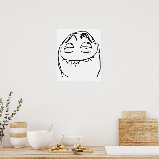 PFFTCH Laughing Rage Face Comic Meme Poster (Keuken)