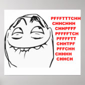 PFFTCH Laughing Rage Face Comic Meme Poster (Voorkant)