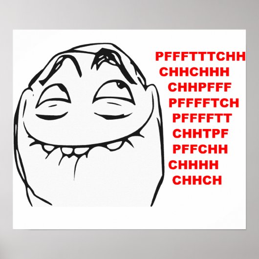 PFFTCH Laughing Rage Face Comic Meme Poster (Voorkant)