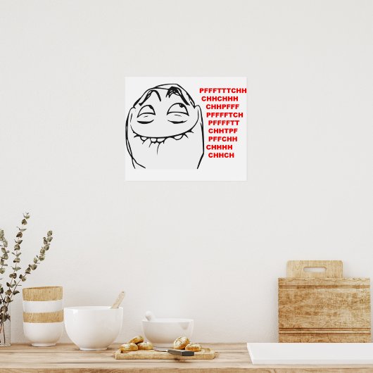 PFFTCH Laughing Rage Face Comic Meme Poster (Keuken)