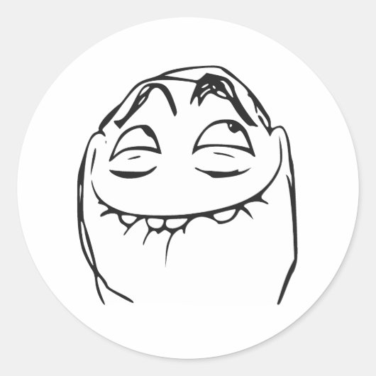 PFFTCH Laughing Rage Face Comic Meme Ronde Sticker (Voorkant)