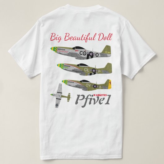 PFive1 P-51 "Big Beauful Doll 55th" T-shirt (Design achterkant)