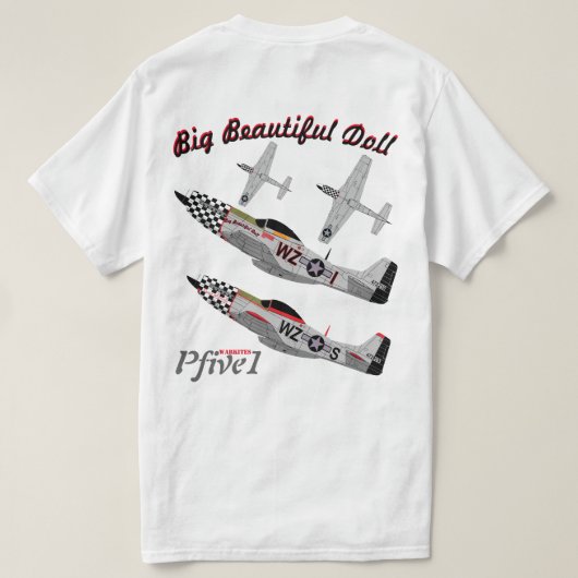 PFive1 P-51 "Big Beauful Doll 78th" 1st T-shirt (Design achterkant)
