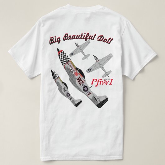 PFive1 P-51D "Big Beauful Doll" T-shirt (Design achterkant)