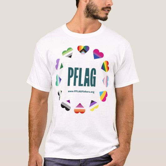 PFLAG Fishers Pride - blauwgroen logo - blauwgroen T-shirt (Voorkant)