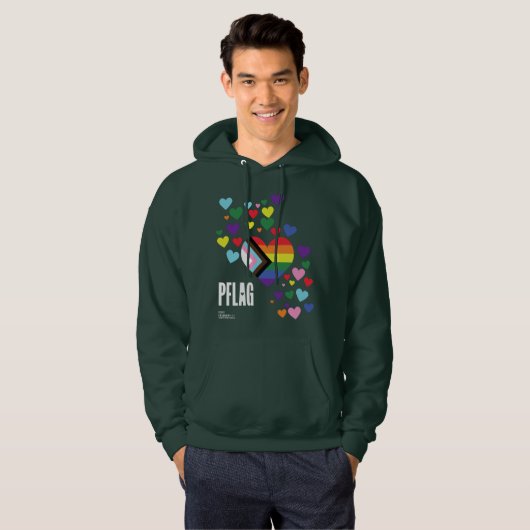 PFLAG Pride Hoodie donkere achtergrond (Voorkant volledig)