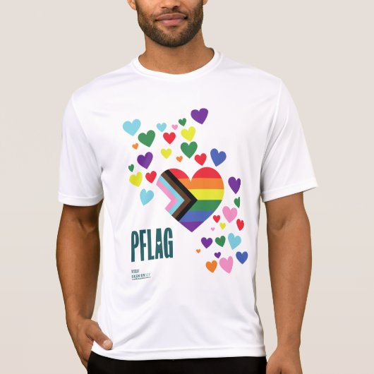PFLAG Pride Shirt Sport-Tek witte achtergrond (Voorkant)