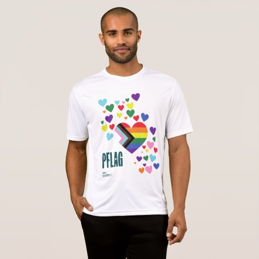 PFLAG Pride Shirt Sport-Tek witte achtergrond (Voorkant volledig)